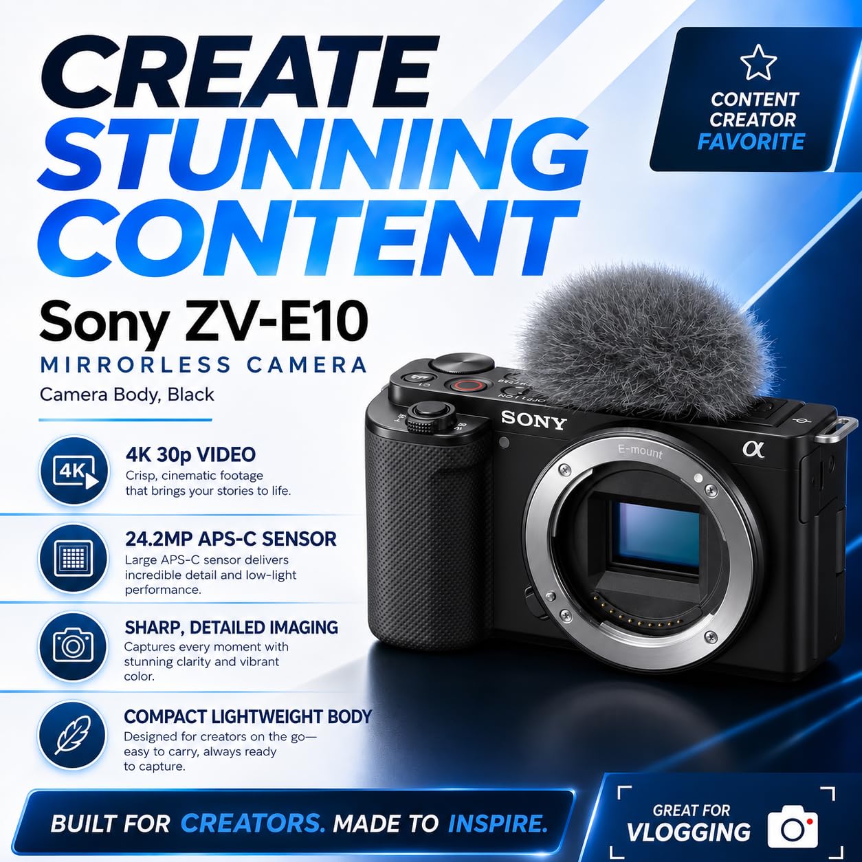 SONY ZV-E10 品動作確認済み バッテリー付 Vlog APS-C Amazon | ソニー ミラーレスVlogカメラ α ZV-E10 APS-C 交換レンズ